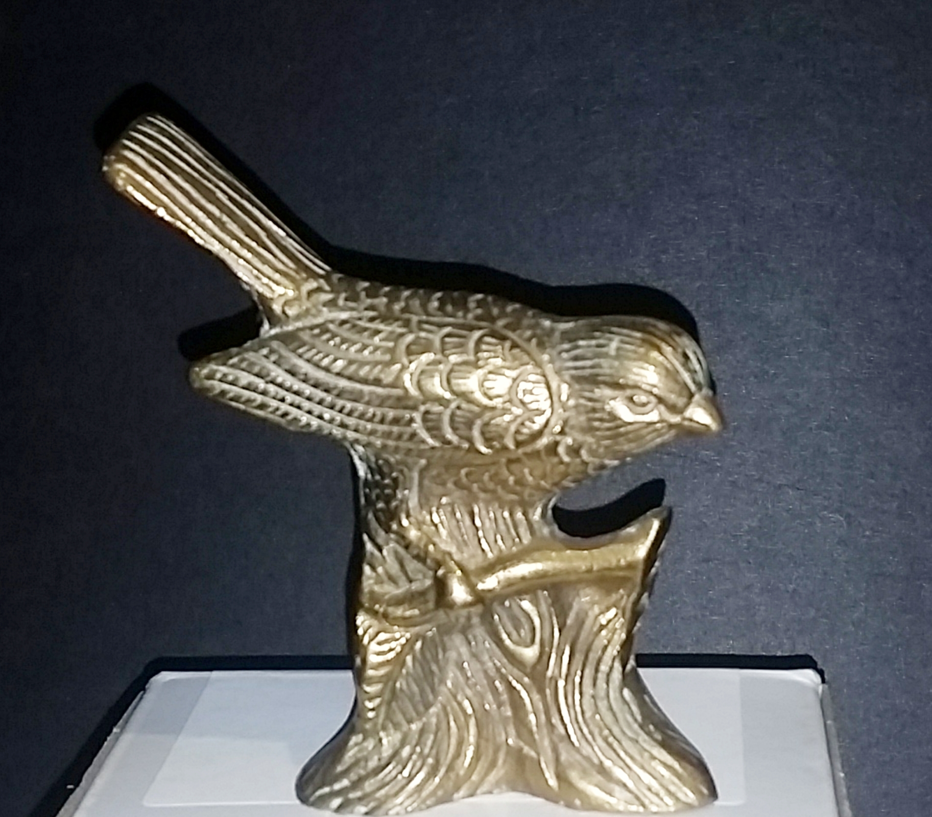 Finch on a Tree Stump Tiller Pin (image for) Finch on a Tree Stump Tiller Pin